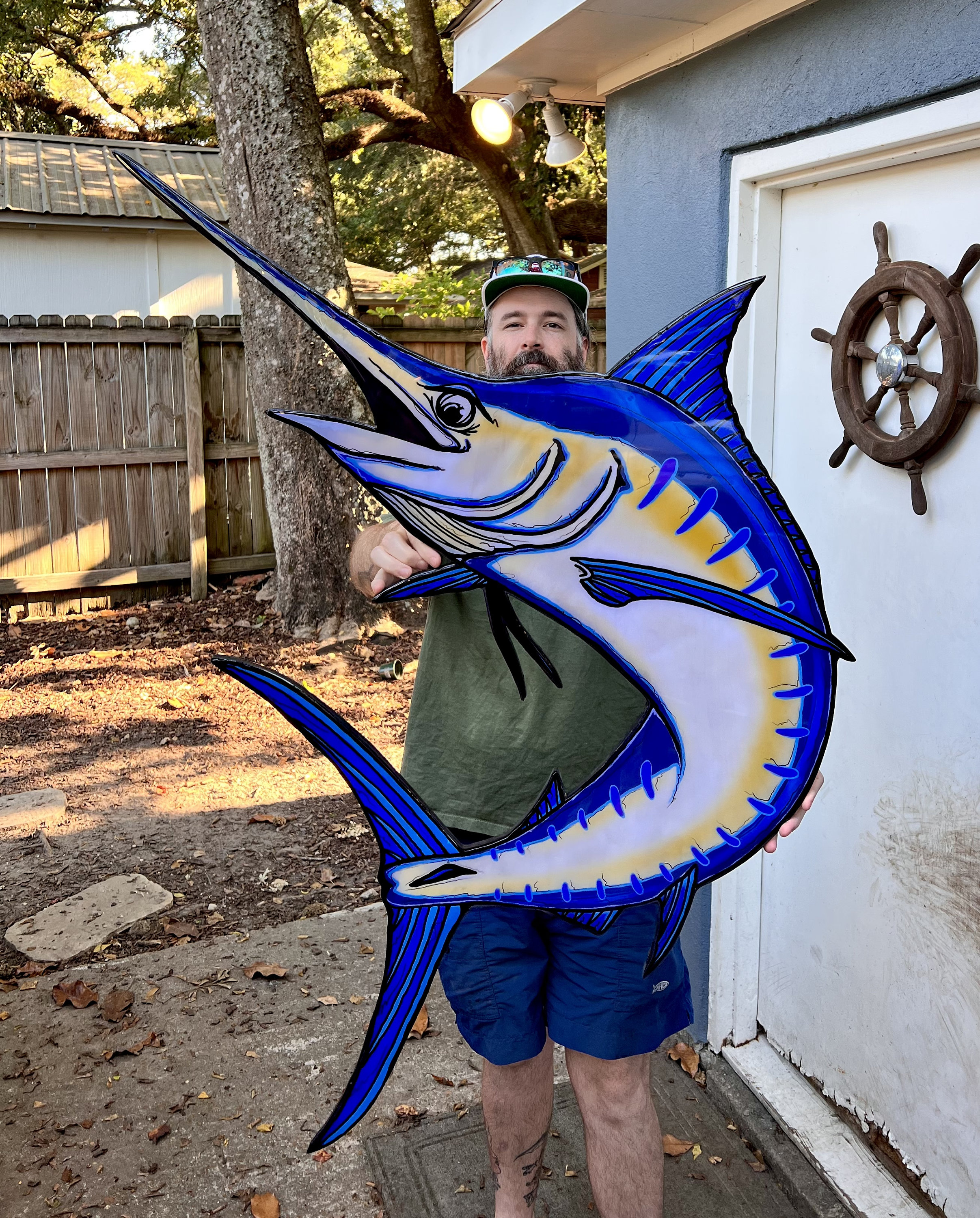 輸入雑貨 Freeport Texas Sailfish Billfish Marlin Saltwater Tank Top Billfish Giclee Prints; Marlin Giclee, Sailfish, Black