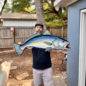 Speckled Trout Digital Painting: Wood Mounted, Epoxy Resin Sealed