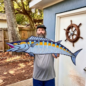 Wahoo Digital Painting: Archival Paper, Wood Mounted, Epoxy Resin