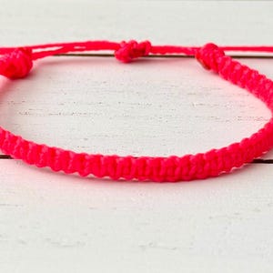Pink Waterproof Woven Bracelet, Boho Surf Style