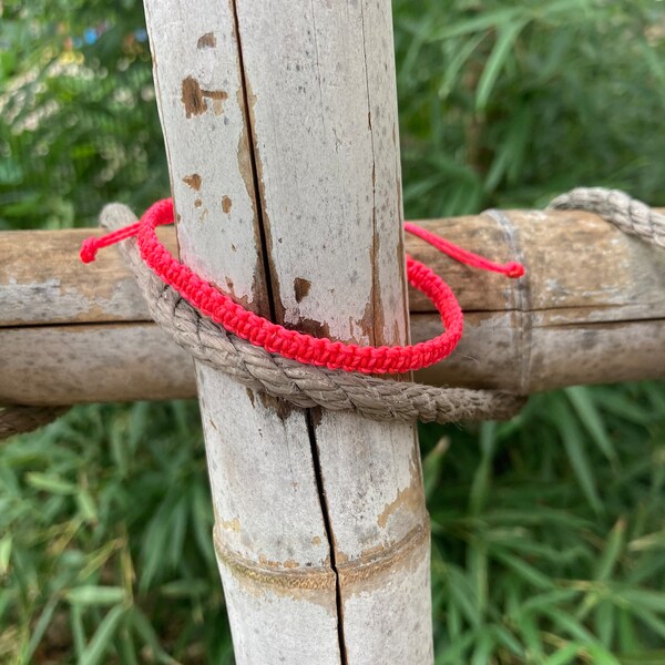 Wax Woven Bracelet/ Pink Woven Bracelet, Pink Friendship Bracelet