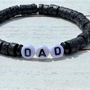 Dad Lava Stone Bracelet, Turquoise Howlite Gemstone Beaded Bracelet