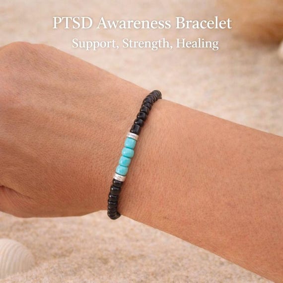 Handmade PTSD Awareness Bracelet, Mental Health Support Jewelry, Anxiety Recovery Gift