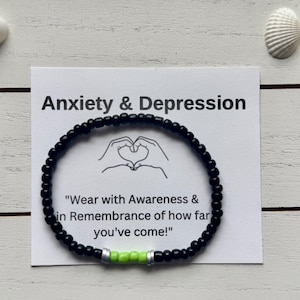 Mental Health Awareness-armband, angst- en depressiearmband, cadeau voor geestelijke gezondheid, kralenarmband voor mannen en vrouwen