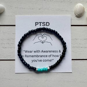 PTSD Awareness Bracelet, Mental Health Awareness Bracelet, Handmade Bracelet Gifts for Men & Women, PTSD Bead Bracelet Gift