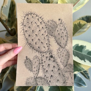 Original Prickly Pear Ink Drawing | Wall Decor