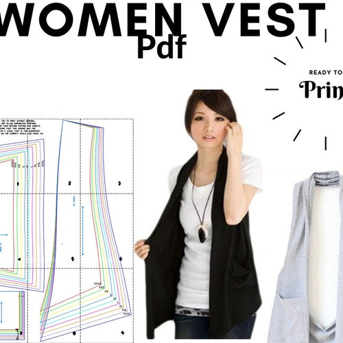 Sewing Pattern PDF: Women Vest PDF Ready to Print. 100% - Etsy