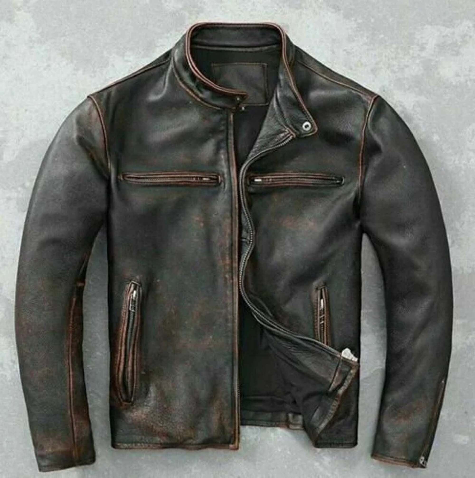 Leather Jacket Men Vintage - Etsy UK