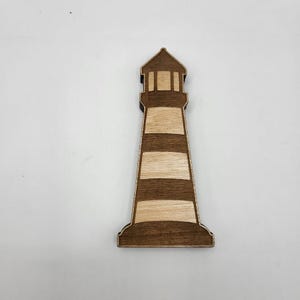 Wooden Lighthouse Magnet, Nautical Fridge Magnet, Coastal Home Decor, Handmade Souvenir, Nautical Gift, Rustic Beach Magnet
