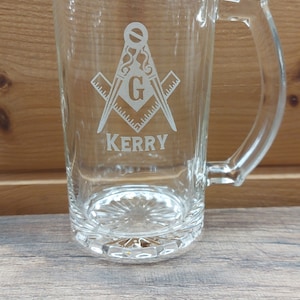 Free Mason glass, Masonic glass, Free Mason gifts, Gifts for Free Mason, Masonic gift, Masonic whisky glass, Mason beer mug, Custom Mason