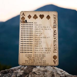 Frustration Rummy, Phase 10, Board Game, Game Night, Wooden Game, Frustration Rummy Board Game, Camping Games, Fun Family Games, Card Game