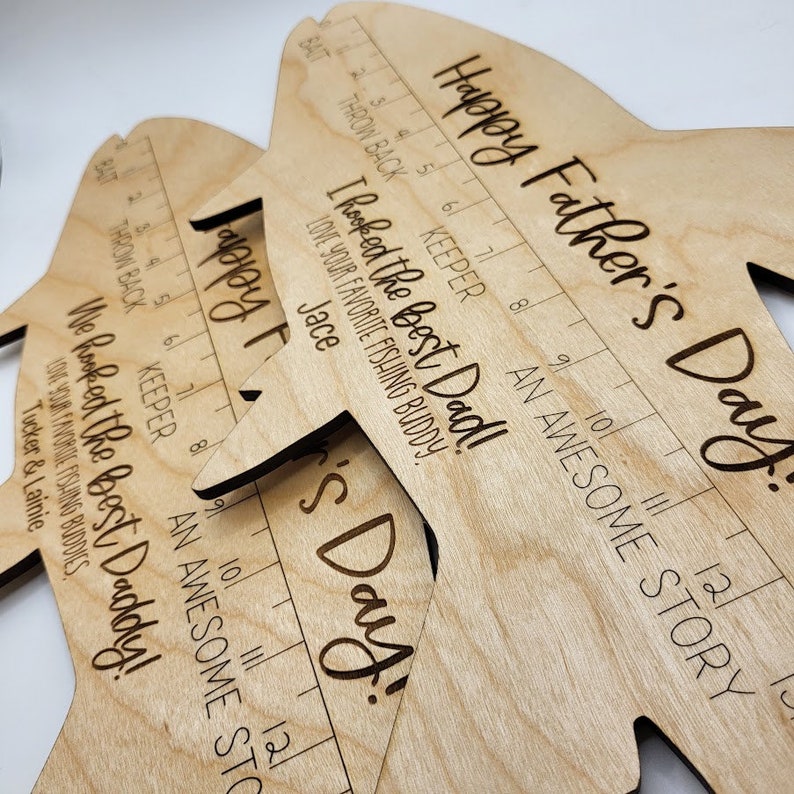 Personalized Engraved Wood Fish Ruler, Father's Day Gift - Etsy