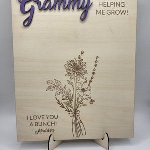 Flower Handprint Art, DIY Hand Print, Mother&#39;s Day Sign With Kids Names, Handprint Art For Grandma, Personalized Handprint Sign, Mom Gift