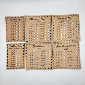 Personalized Leather Temperature Blanket Yarn Chart: Crochet Knitting Tag