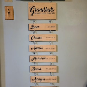 Personalized Grandparent Sign, Grandkids Names, Grandparent Gift, Wooden Name Sign, Home Decor, Personalized Gift, Gift for Grandma