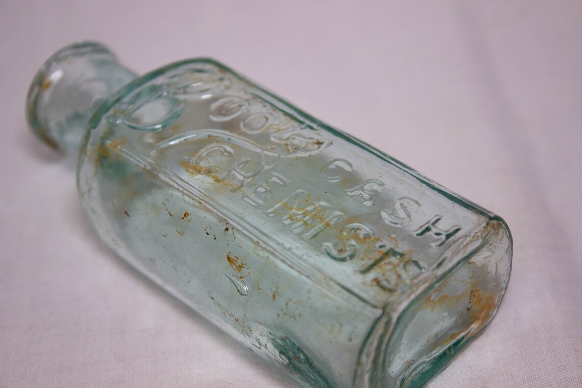 Vintage 'boots Cash Chemist' Medicine Aqua Bottle 10cm Etsy