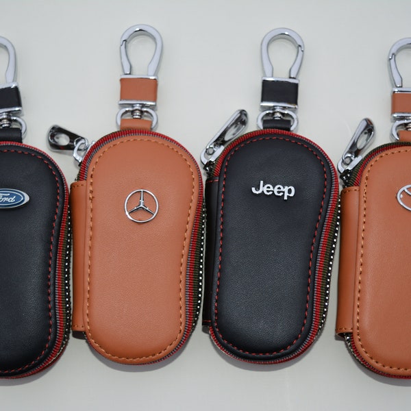 car key cover,leather key fob wallet, leather car key pouch, Leather car  fob protector,  leather keychain, key Fob tote