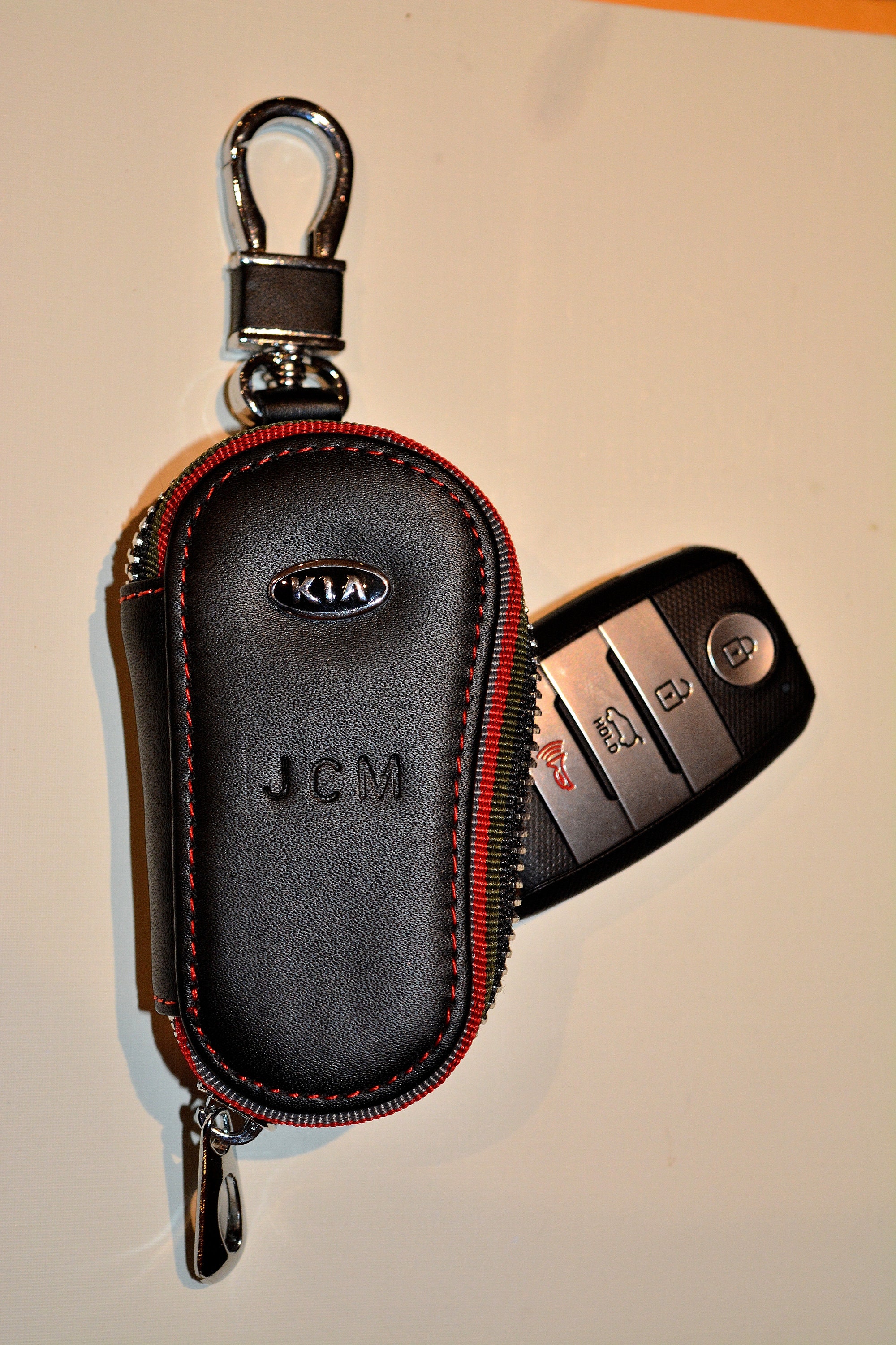 Kia Car Key Cover ,leather Key Fob Wallet, Leather Car Key Pouch