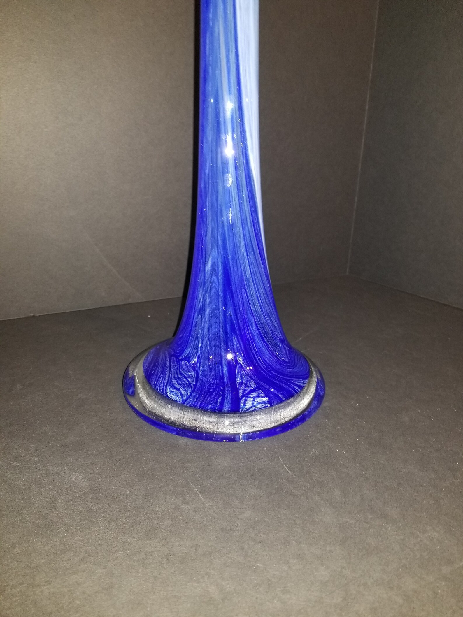 Tall Stretched Poland Hand Blown Glass Vase Etsy