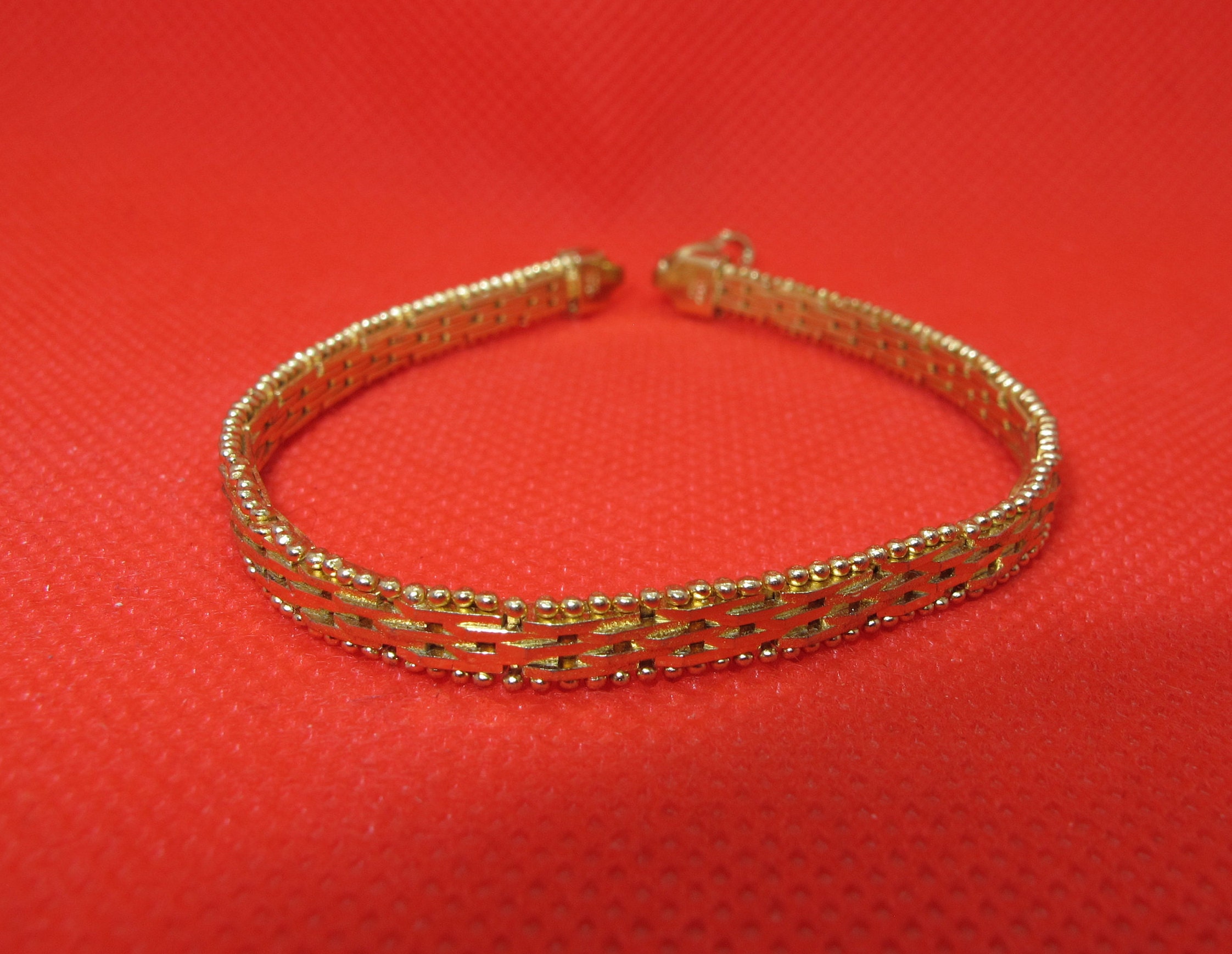 Vintage Sterling Silver Gold Plated Bracelet Marked 925 Etsy
