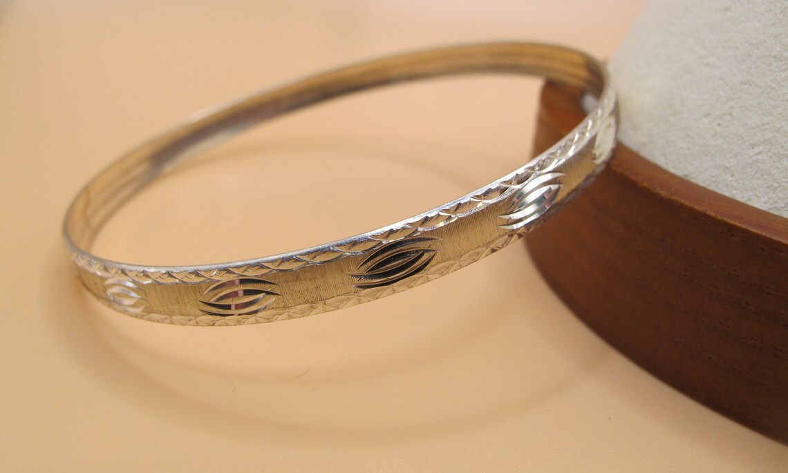 Vintage Sterling Silver Bangle Marked 925 Etsy