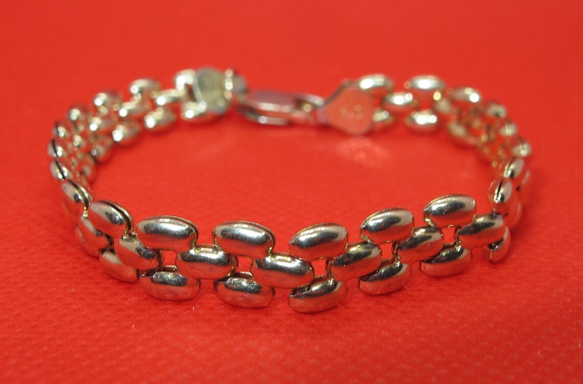 Vintage Gold Vermeil Sterling Silver Bracelet Signed 925 Italy Etsy