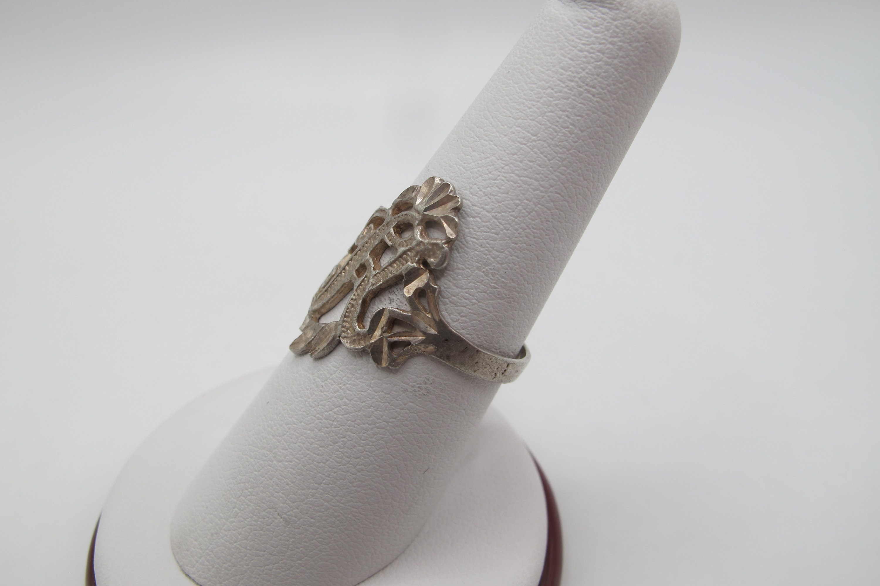 Vintage Sterling Silver Ring with K Monogram Marked 925 Size 7 Etsy