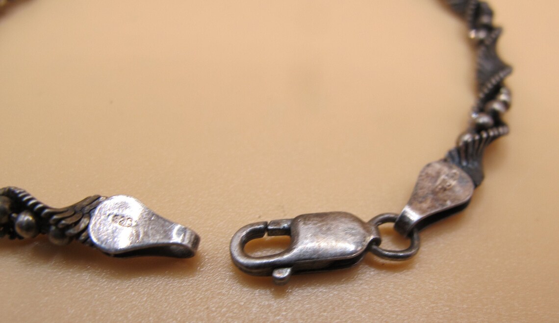 Vintage Sterling Silver Bracelet Marked 925 Italy Etsy
