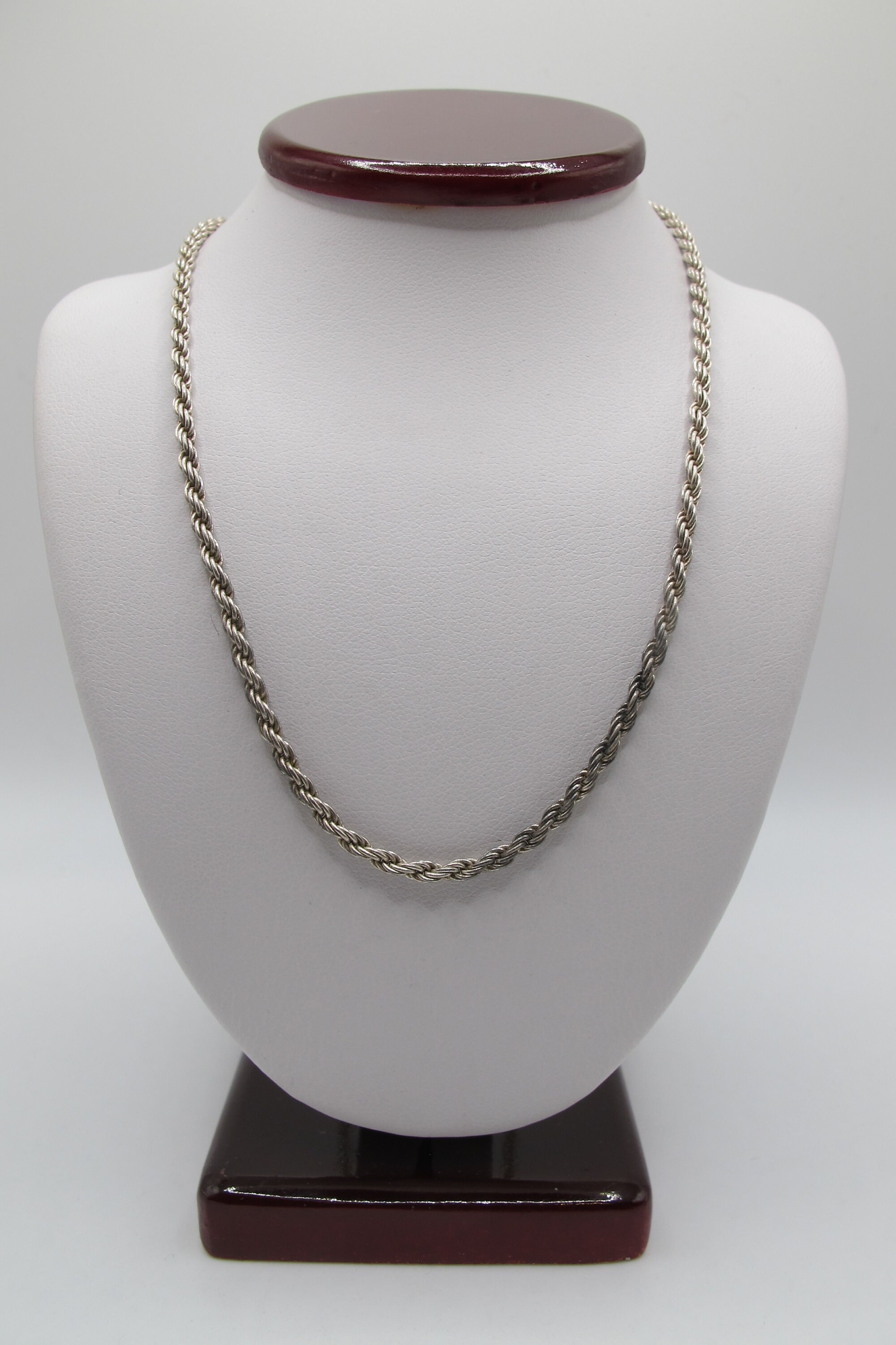 Vintage Sterling Silver Rope Chain Necklace Marked 925 Italy Etsy