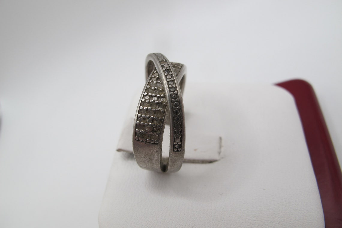 Vintage Sterling Silver X Ring Marked 925 Etsy