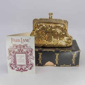 Vintage PARK LANE Damen Mini-Münztasche / Etui - goldfarben - in Originalverpackung mit Einkaufskarte