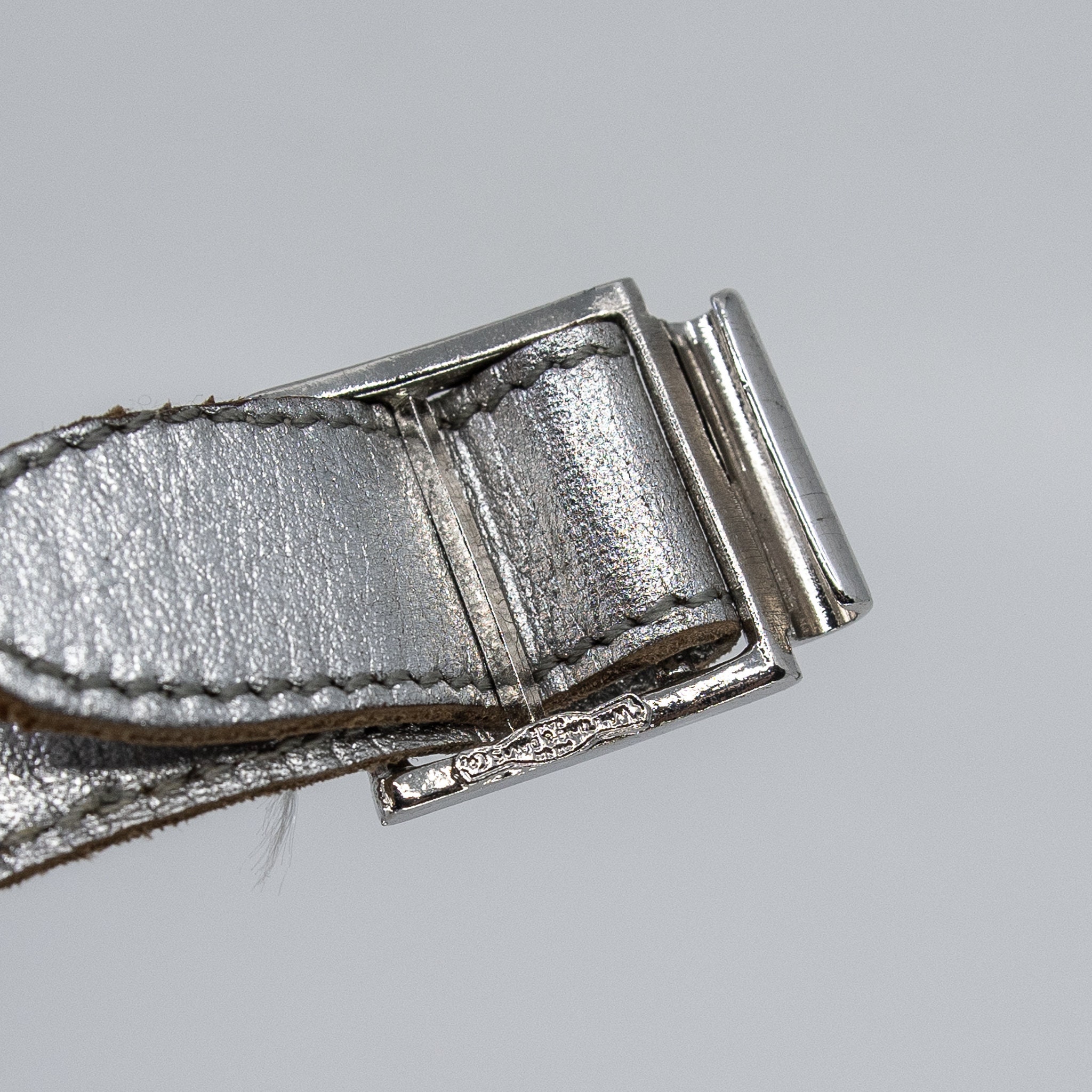 Vintage Whiting & Davis Silver Mesh and Leather (?) Belt  display picture 2