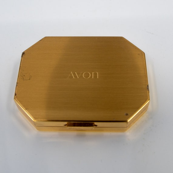 Vintage AVON signed compact mirror with powder an… - image 4