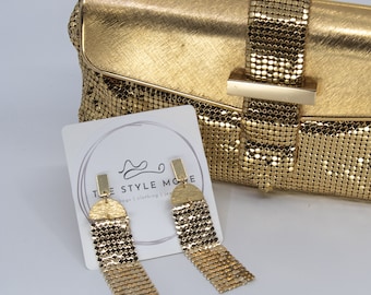 Oroton Made in W Germany Small Gold Mesh Coin Purse, With