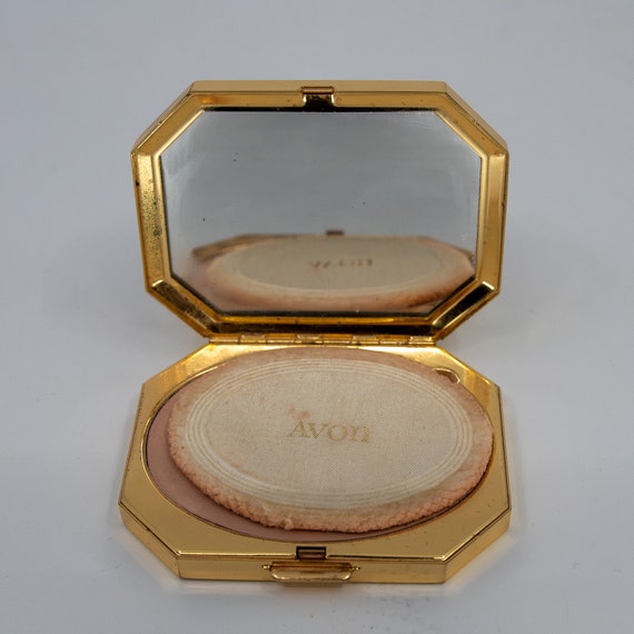 Vintage AVON signed compact mirror with powder an… - image 6