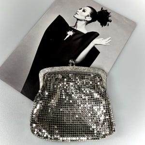 Vintage OROTON silver coin purse - comes in original box with brochure - c1970s