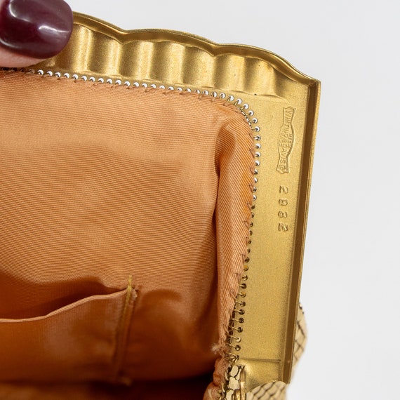 Vintage WHITING & DAVIS gold mesh evening handbag… - image 10