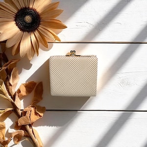 Vintage GLOMESH ladies purse / wallet - cream colour - c1980s