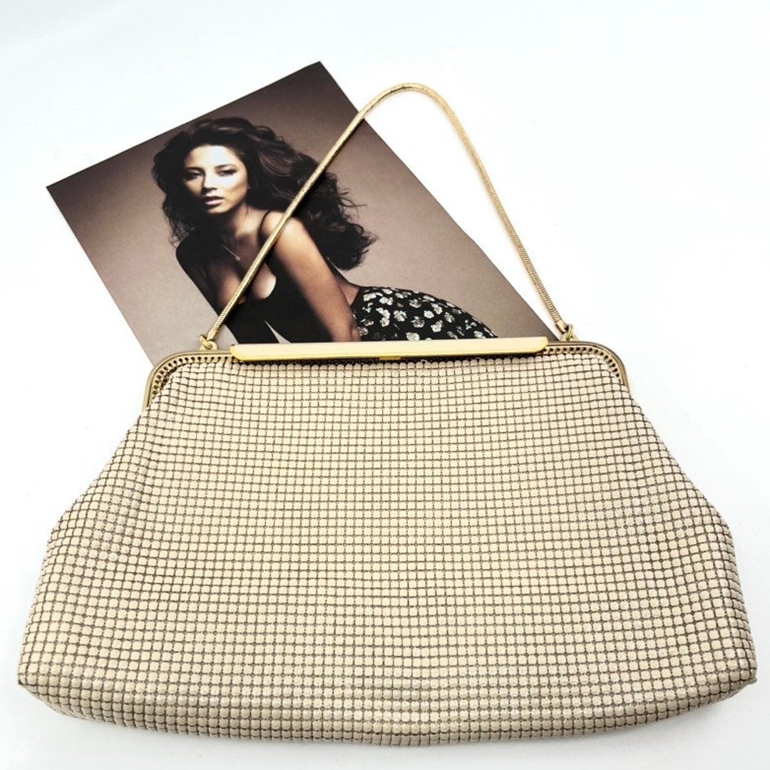 Buy Vintage GLOMESH Branded Handbag That Can Covert to a Clutch Gold  Cream Colour Enamel Flip up Clasp C1970s or 80s Stunning and Glam