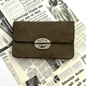 Vintage UNISEX leather accordion style wallet / purse - 6 sections - lovely condition - c1940s