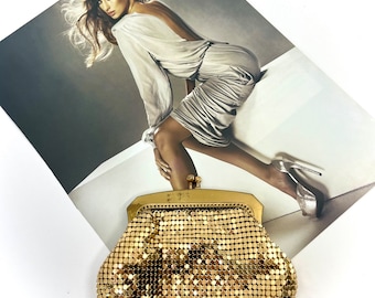 Oroton Made in W Germany Small Gold Mesh Coin Purse, With