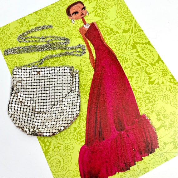 Vintage UNBRANDED necklace with mesh pouch / purs… - image 1