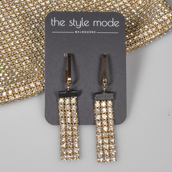 Handmade Earrings With Up-cycled Vintage 70s OROTON Swarovski