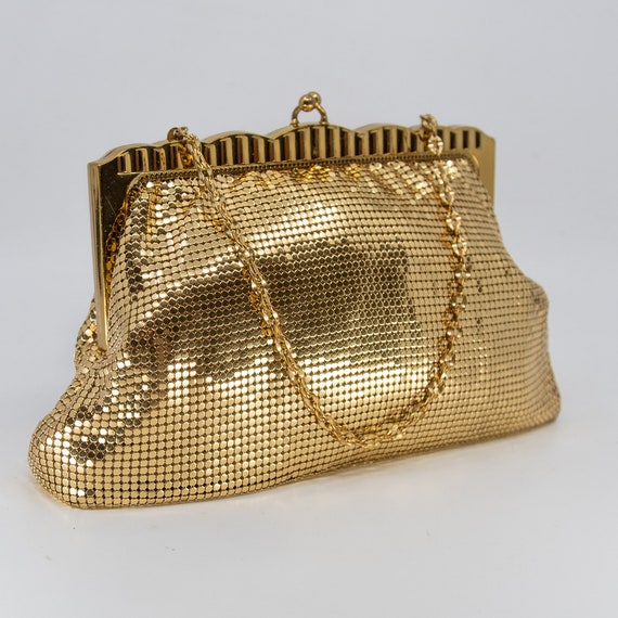 Vintage WHITING & DAVIS gold mesh evening handbag… - image 3