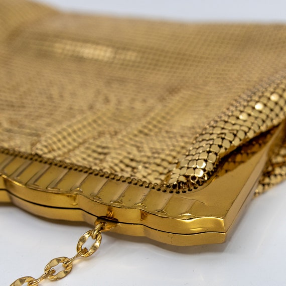 Vintage WHITING & DAVIS gold mesh evening handbag… - image 5