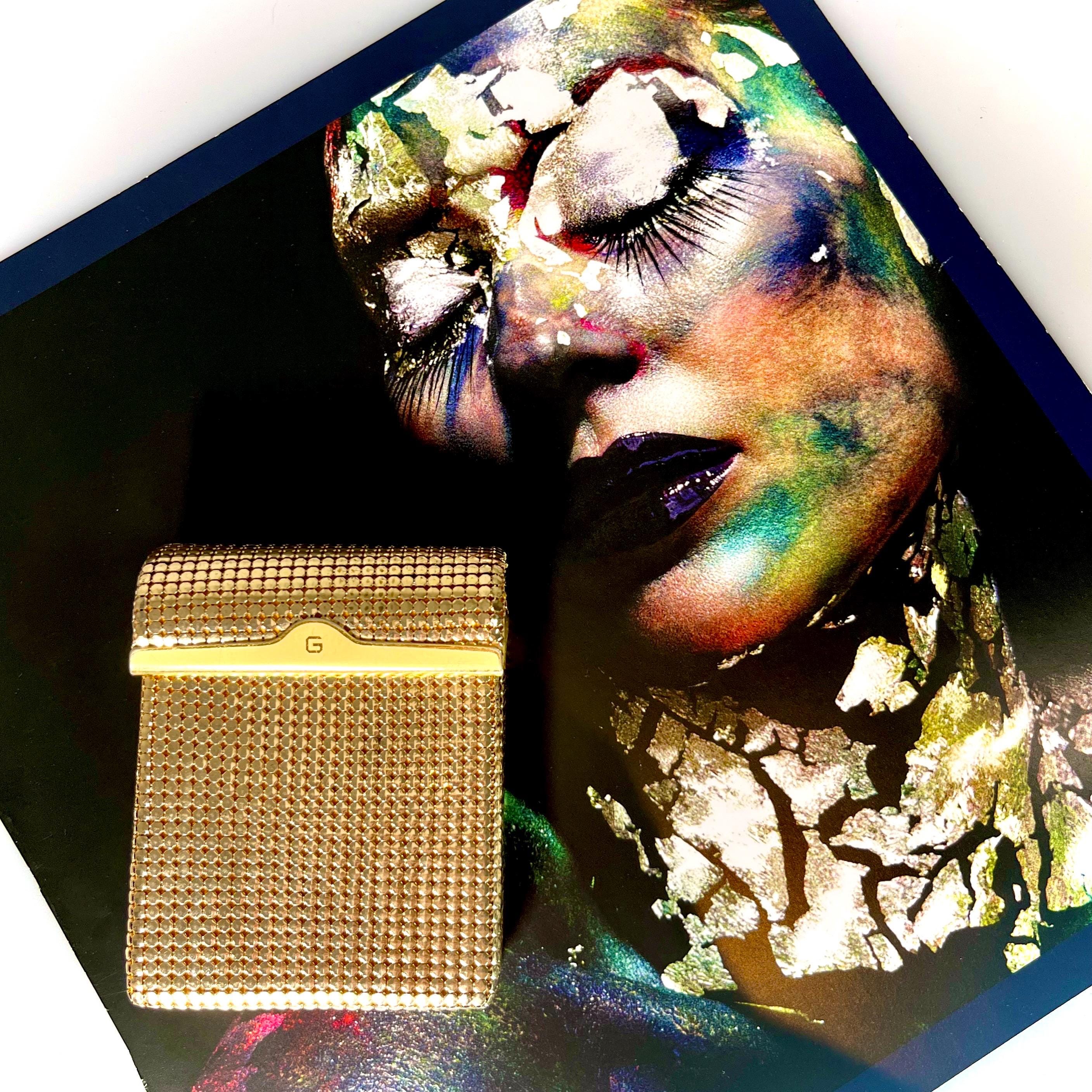 glomesh cigarette case value Vintage GLOMESH Branded Gold Cigarette Case / Box - Flip up Lid - C1980s
