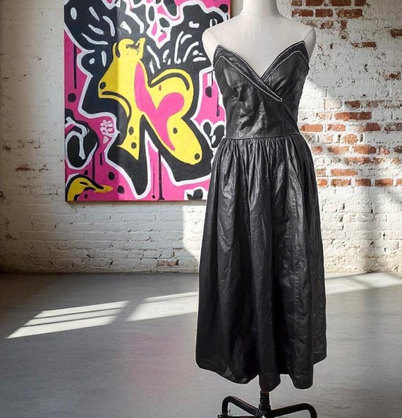 chinese dress ladies Dark in Love Harriet Punk Shiny Faux Leather Layered Dress – Vireous.Shop main image 1