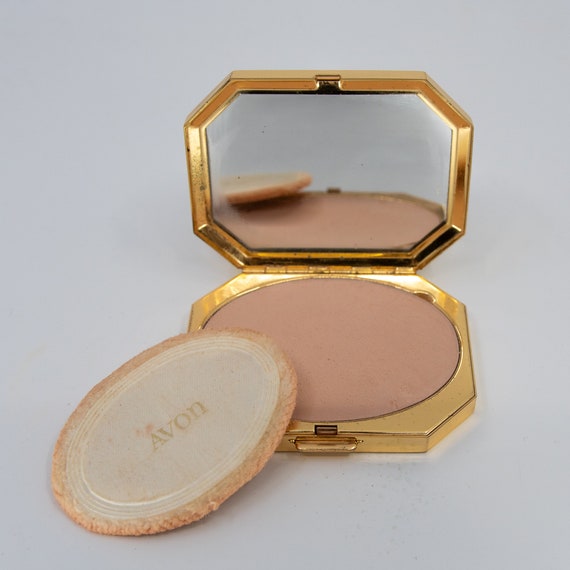 Vintage AVON signed compact mirror with powder an… - image 5