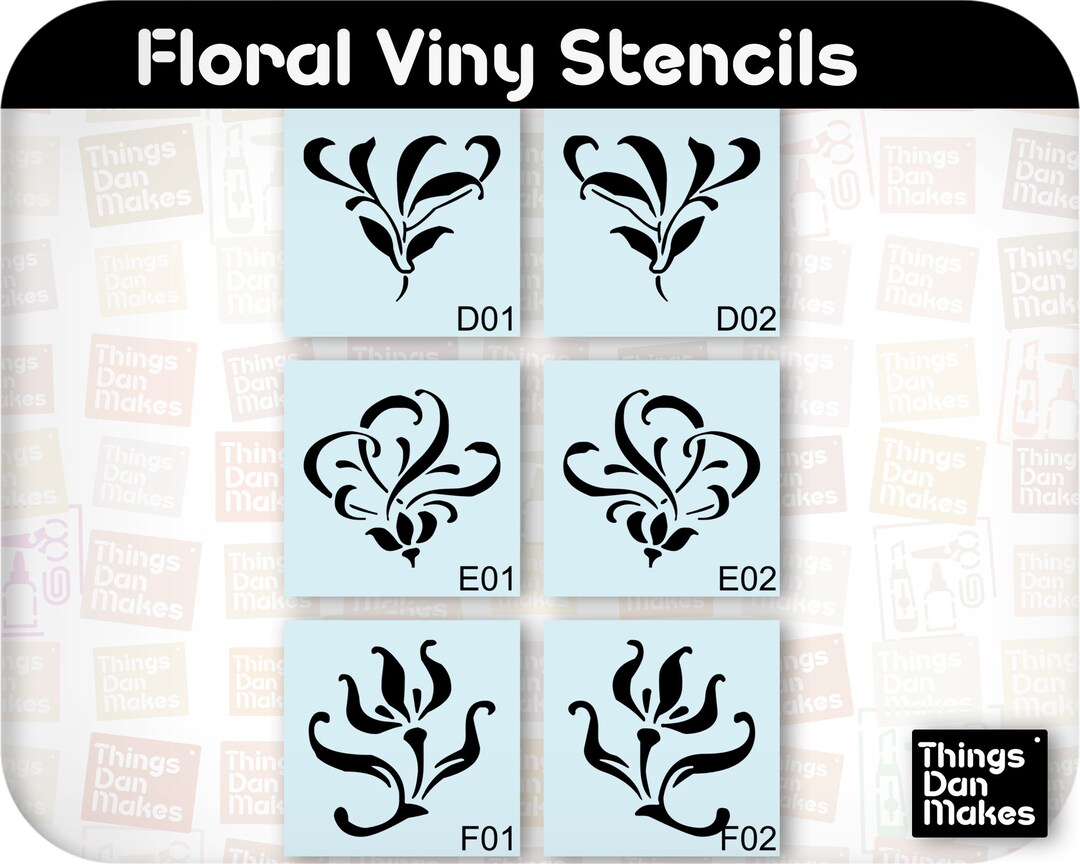 Vinyl Stencil, Floral Motives, Stencil for Painting, Stencil for Spray