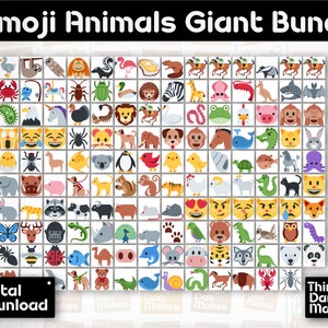Animal Emojis Bundle, Official Emojis, SVG, Png, Pdf, Jpg. Emoji Cut ...